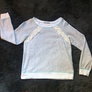 Crew Sweatshirt with Lace Detailing